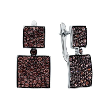

Silver earrings with cubic zirconia sunlight sample 925 test