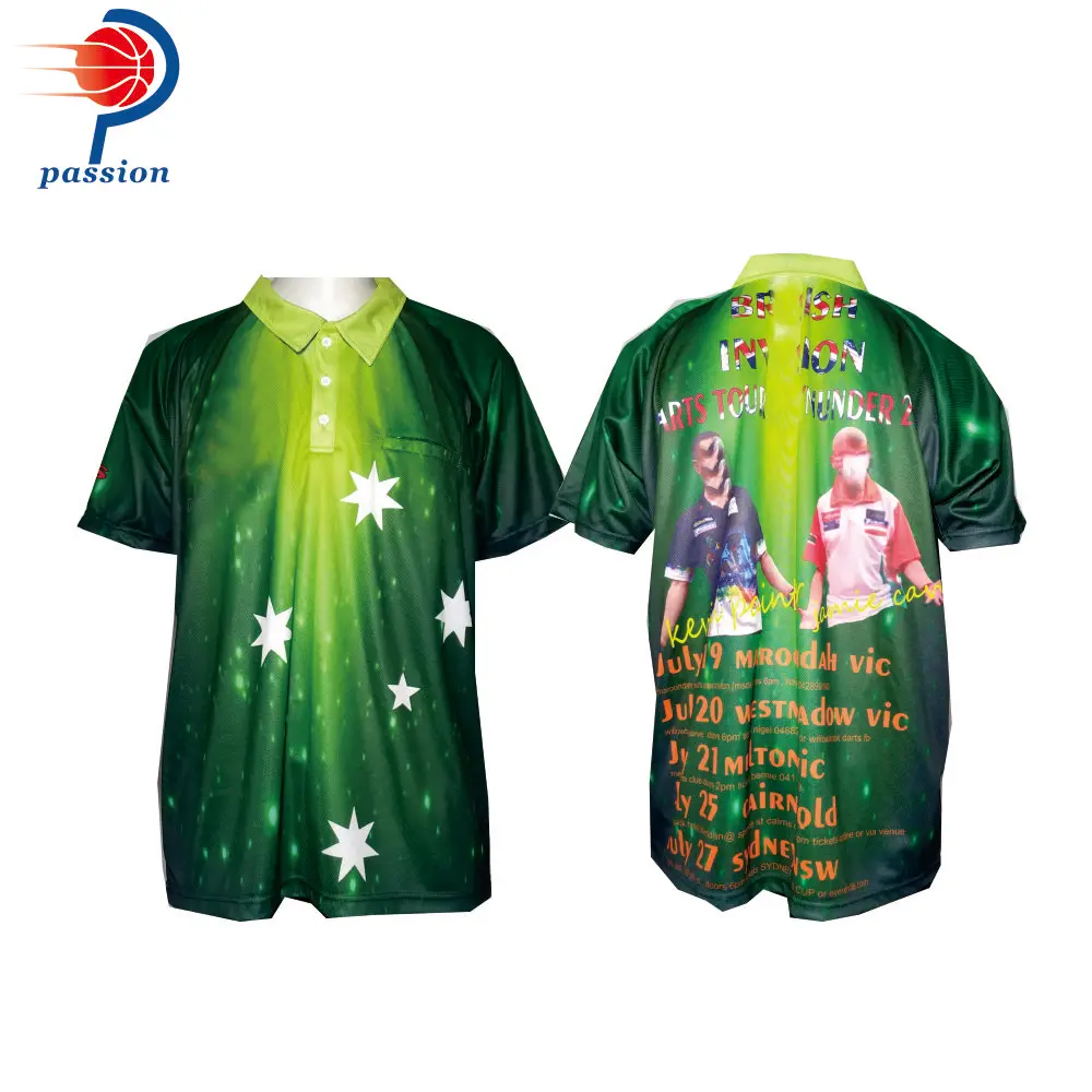 $25 USD Each High Quality Custom Sublimated Green Star Pro Dart Shirts For Teams | Спорт и развлечения