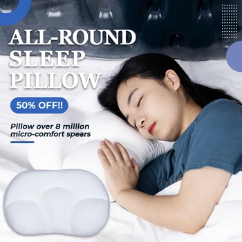 

All-round Sleep Pillow - Deep Sleep Neck Support Pillow Take Care Body Slow Rebound Massage Bedding Pillow for Neck Pain Sleepin