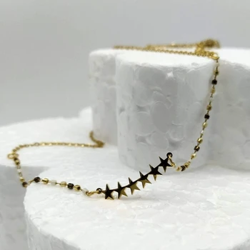 

Necklace-women's star choker, material steel.