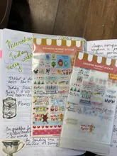 6 unidades/juego Kawaii, libro planificador de mercado de dibujo bonito, diario, decorar pegatinas de papelería, álbum de recortes transparente de PVC