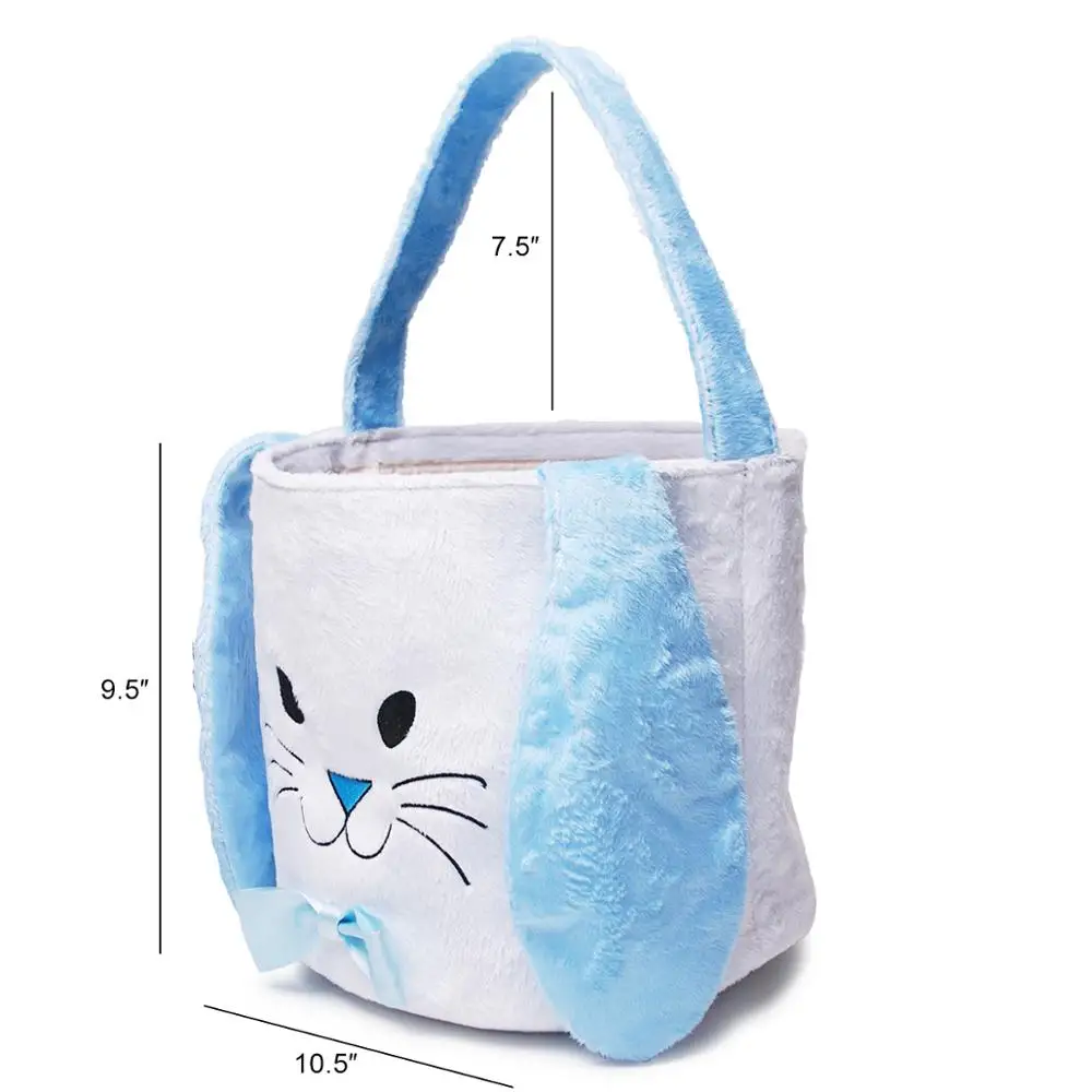 Монограмма матовый хлопок Пасхальная корзина розовый кролик Tote синее ведро с кроликом для пасхального подарка чехол DOM1524