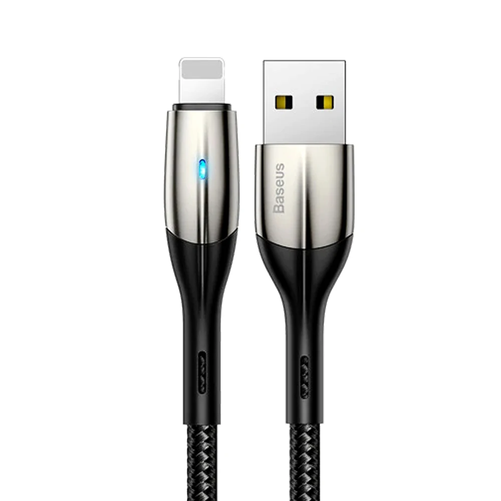 Кабель для iphone Baseus Horizontal Data Cable(With An Indicator Lamp USB For iP 2.4A 0.5m кабель зарядки айфона и