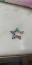ZHUKOU-pendientes de circonia cúbica con forma de estrella de cristal para mujer, aretes pequeños, clips, joyería de boda, modelo: VE162, 1 pieza, 2020