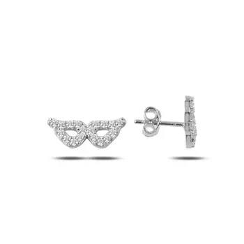 

Angemiel 925 Silver Zircon Stone Wing Earring-Rhodium Plated