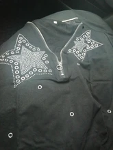 Camiseta con cuentas de 5 estrellas para mujer, Camiseta de algodón de gran elasticidad, camisetas sexys con cremallera y cuello de pico, camiseta sin mangas negra de talla grande 5XL