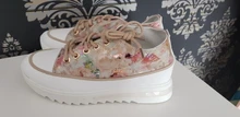 Women Sneakers Wedges Canvas-Shoes Platform Lace-Up Round-Toe High-Heel Height Student