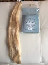 Extensiones de Cabello con cinta brillante, cabello humano Natural Remy de 100%, trama de piel invisible, sin costuras, Color rubio, pegamento para salón