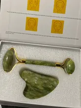 Rodillo de Jade Xiuyu Gua sha de piedra Natural, tablero raspador Guasha, conjunto de cuarzo, herramienta de masaje Facial, Estiramiento Facial, masajeador antiarrugas Delgado