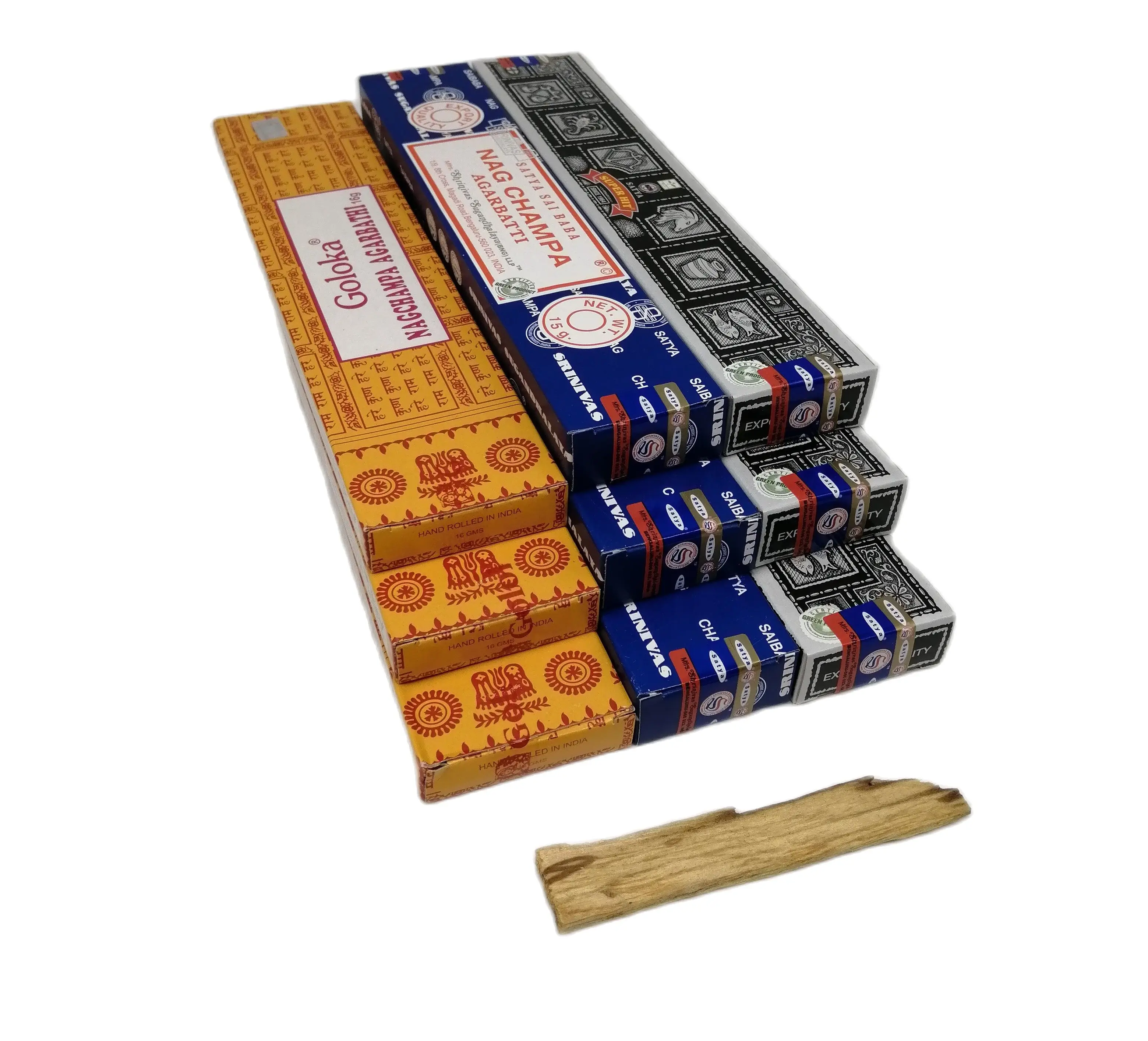 Incenso Nag Champa Goloka E Super Hit 3 Scatole Per Modello + Palo Santo Regalo Agarbatii Satya Sai Baba Shirivas Sugandhalaya Llp Bangalore India Ser