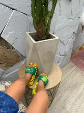 Zapatillas de dinosaurios y sandía para niños y niñas, zapatos de playa de verano, pantuflas suaves para interiores