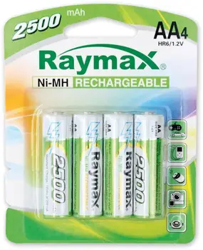

Blister card 4 rechargeable batteries stylus AA 2500 mAh