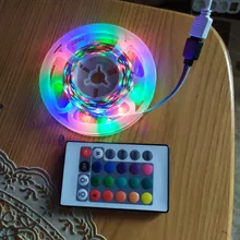 20M-1M USB LED Strip Light 5050 SMD USB RGB Lights Flexible LED Lamp Tape Ribbon RGB TV Desktop Diode Tape adapter
