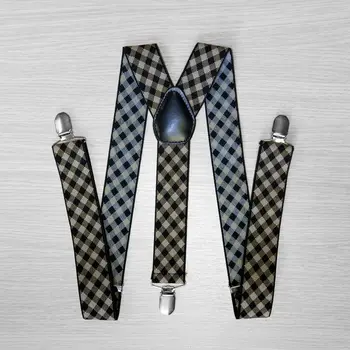 

Pants suspenders wide (3.5 cm, 3 clips, Brown, Cage) 54167