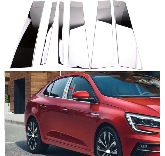 Fit For Renault Megane 4 sedan 2016 2020 chrome door pillar columns 6 piece car accessories replacement parts