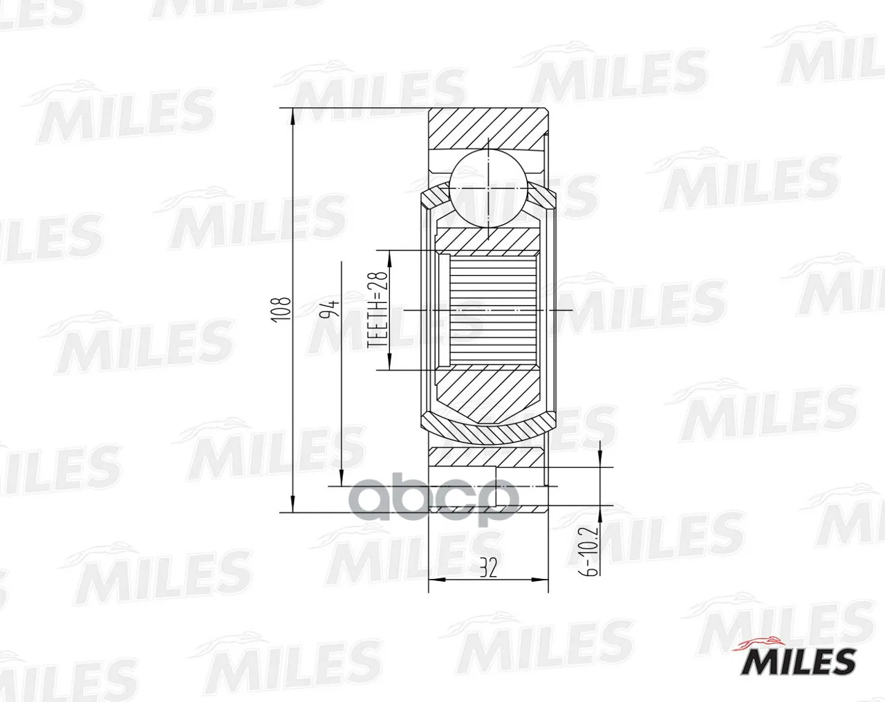 Шрус Кпп Audi 80/90/100/A4/A6/Vw Passat Miles Ga10040 Miles арт. GA10040