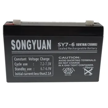 

Rechargeable sealed lead battery 6V / 7Ah REF SY7-6 NP7-6 MP7-6 LC-R067R2P alarms, UPS