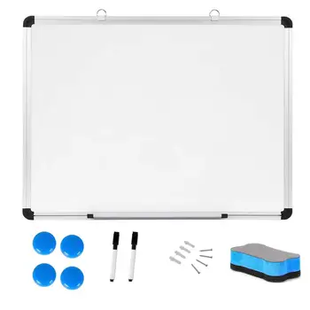 

Zamelux magnetic white board with aluminum frame and tray various measurements with magnets eraser and marker
