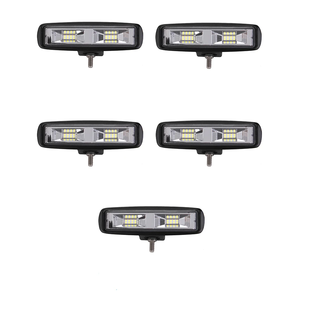 

ECAHAYAKU 10pcs Slim 6" LED Work Light Bar 24W IP68 Waterproof 6000K for Off-road Vehicle Truck Engineering Vehicles Car Lamp