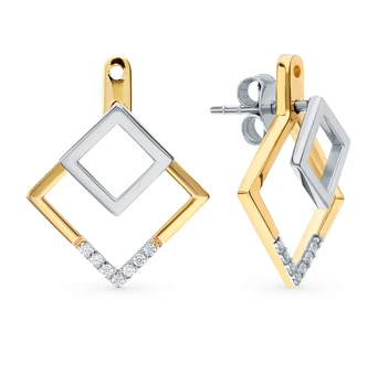 

Silver earrings with cubic zirconia sunlight sample 925