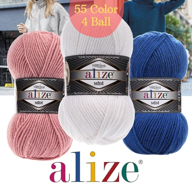  4 Balls Alize Cotton Gold, Crochet Yarn, Knitting Yarn