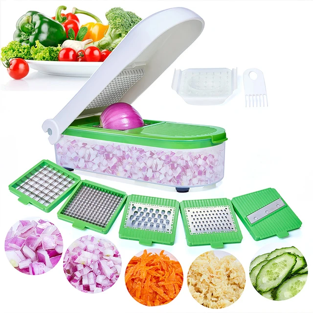  Food Dicer Chopper 5 Blades, Onion Dicer Chopper, Kitchen  Chopper, Fruit and Veggie Chopper for Vegetables Chopper, Food Prep Chopper,  Light Green: Home & Kitchen