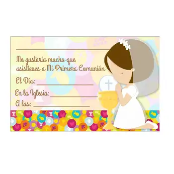 

Invitations girl communion pack 10 units with envelope. Cliz