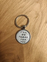 Amigos TV Show llavero 25th aniversario de la serie de dibujos animados divertido patrón de vidrio de 25mm cabujón clave llavero de aro de regalo para Amiga