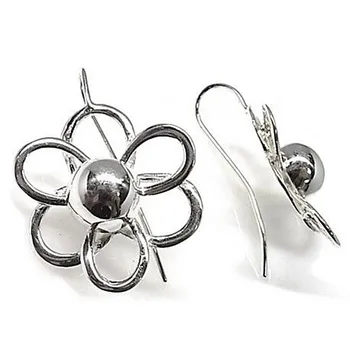 

Sterling silver earrings flower 925m openwork ball [AB4270]