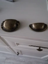 KAK-tiradores de puerta de Metal Retro, armario con cajones de cocina, perillas de muebles, artículos de mano, Alacena antigua, concha de latón, 10 Uds.