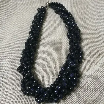 

Beads from Blue aventurine in 5 threads, 48 cm