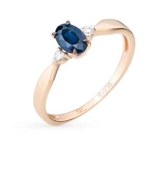 

Gold ring with sapphires and diamonds sunlight sample 585