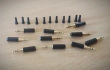 10 unids/lote de Conector estéreo de 3,5mm con cola protectora, chapado en oro, 3 polos, conector macho de 3,5mm, conector para auriculares, DIY