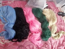 BCHR-Peluca de cabello sintético para mujer, cabellera artificial de onda larga para Cosplay, color rubio, azul, rosa, gris, púrpura, Gren, naranja, negro y marrón, para Halloween