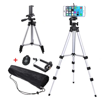 

Professional Foldable Tripod for Camera Smart Phone Holder 1/4" Screw 360 Degree Head Stand Video Aluminum with Phone Holder