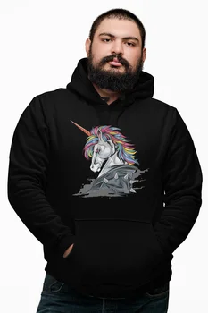 

Angemiel Wear Unicorn Black Male Hooded Sweatshirt