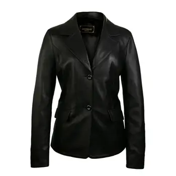 

Leather blazer for women buttoned elegant style