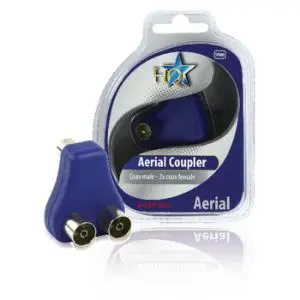 

Coaxial Adapter male-2x coax female-Blue