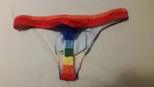 Panties Swimsuit Briefs Pouch Thong Bikini Desmiit Rainbow-Color T-Back Underwear Tanga