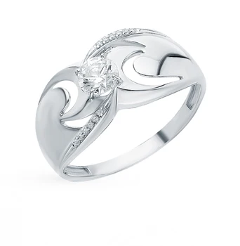 

Silver ring with cubic zirconia sunlight sample 925