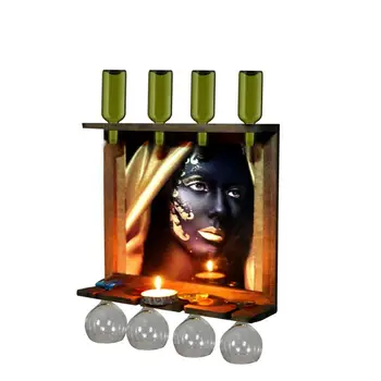 

Wall Art Picture Wooden Wine Rack Bottle Organizer Holders Beer Whiskey Bottle Bar Home Party Kitchen Salon Accessory