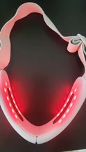 Chin V-línea de elevación máquina de la correa rojo azul terapia de fotones LED adelgazamiento Facial vibración masajeador Dispositivo de Lifting Facial V cuidado de la cara