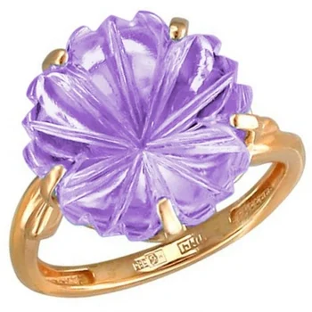 

Esthete ring flower with 1 amethyst in red gold
