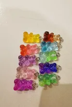 50 Uds cristal caramelos oso colgante encantos para collar pulsera pendientes joyería hallazgos para hacer bricolaje osos regalo de Navidad 11*22mm
