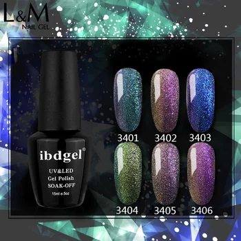 

24pcs/lot ibdgel brand black bottle free shipping UV French gelPolish nail Chameleon Color UV/LED lamp Soak Off Thermal Nail Art