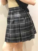 Minifaldas Harajuku de estilo coreano para mujer, faldas Kawaii a la moda, de cintura alta, falda escocesa plisada