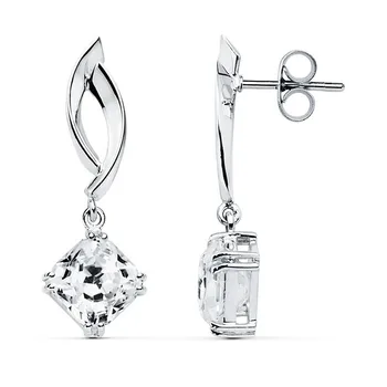 

Earrings 18k white gold 31mm. Zircons rhombus [AB8773]