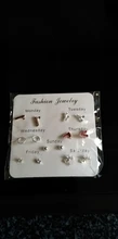 7 par/set de corazón de cristal pendientes hojas para las mujeres encanto de diamantes de imitación pequeño conjunto de pendientes de perlas de joyería de regalo Brincos