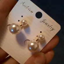JIOFREE-pendientes de perlas de imitación para mujer, joyería Maxi sin perforaciones para fiesta de boda, regalo amor Navidad