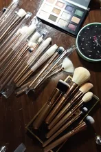 Jessup-Juego de brochas de maquillaje, 6 uds.-30 Uds., polvo dorado/rosa, sombra de ojos, cepillo de base